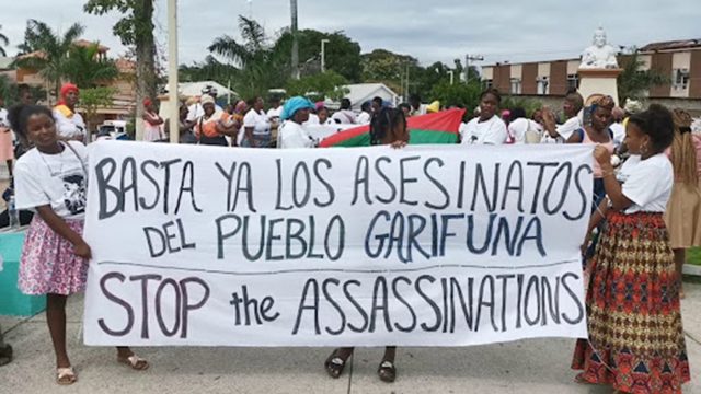 Garífunas protestan tras cumplirse un año del la desaparición de dirigentes comunales