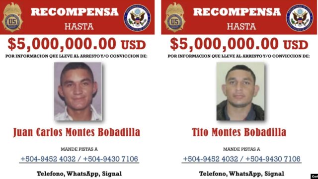 EEUU ofrece 15 millones por información de familia hondureña acusada de narcotráfico