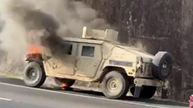 Un vehículo del Ejército de EE.UU. toma fuego en la CA5 Norte; no hay lesionados